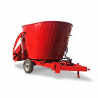 Chariot mélangeur vertical TMR tracté par tracteur 5 m³ pour ensilage de bétail de ferme laitière, hacheuse d'herbe et machine d'alimentation