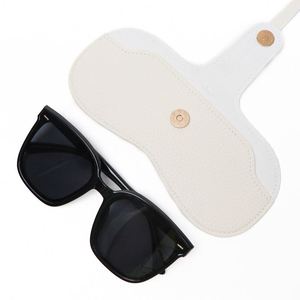 Fuax Leather Sunglasses Bag Eyeglass <b>Case</b> with Belt Clip & Wrist Strap Soft Leather Dustproof <b>Glasses</b> Storage <b>Case</b> - Product Image 4