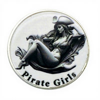 5 pièces de monnaie de pirate pour filles, plaquées argent, noires et blanches, à collectionner, pour le défi des pirates