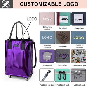 Bolsa de Compras Plegable Reutilizable con Ruedas, Carrito de Compras Ligero para Viajes, Supermercado, Mercado - Product Image 6