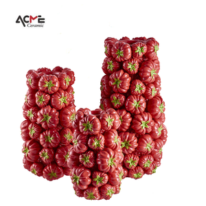 Vase à fruits rond en céramique moderne européen simple et Art déco, décorations d'intérieur, ornements, vase à tomates - Product Image 2