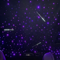 Kit de Luces LED Blancas de 6w para Techo con Efecto de Lluvia de Estrellas, 12 Orificios, Control Remoto por Aplicación, Modificación de Luz de Fibra Óptica, Cielo Estrellado para Auto