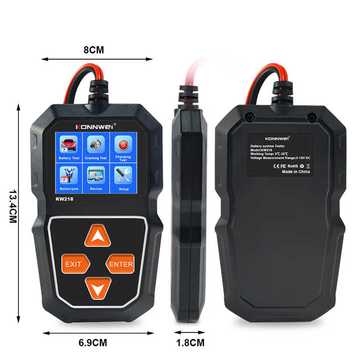 MMOBIEL Autoaccutester 12V Digitale Auto Batterij Analyzer 100 2000 CCA Lading Tester Gezondheid Starten Opladen Controle Voor Auto Vrachtwagen Motorfiets Etc 601369215