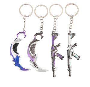 <span class=keywords><strong>Precio</strong></span> barato Mini bolsillo llavero de Metal <span class=keywords><strong>Valorant</strong></span> autodefensa arma modelo llavero accesorios para niños regalo - Product Image 1