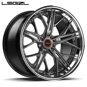 Custom 2 piece forged alloy wheel 18 19 20 21 22 24 26 28 inch 5x120 5x114.3 5x112 wheel for luxury car