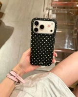 Coques de téléphone tendance à pois unis aspect peau, compatibles iPhone 18 Pro Max, Apple 17 Pro/16/15/14