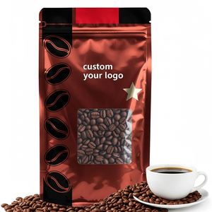 Solutions d'emballage de café refermables, sachets à fond plat imprimés sur mesure, doublure en aluminium, approuvés par la FDA pour les marques de café - Product Image 2