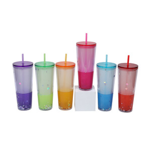 Shang Kou Ai 26oz Double Wall Plastic Straw <b>Cup</b> <b>Reusable</b> Party Drinkware <b>With</b> <b>Lid</b> And Straw For General Use - Product Image 3
