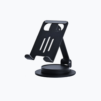 Support de téléphone portable en acier carbone réglable en hauteur et rotatif à 360 degrés, support de tablette pliable flexible pour utilisation sur bureau, 4 à 10 pouces