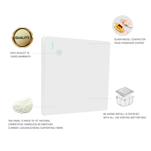 Chuyển đổi nhà 1gang 2way lớn Bảng điều chỉnh 10A 250V Điện tử ánh sáng điện tường chuyển đổi - Product Image 4