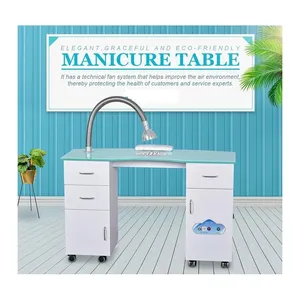 Tomo — système d'extraction Durable, de haute qualité, éventails de tubes, planche en verre trempé 12mm, Double planche MDF, Table de manucure de luxe - Product Image 1