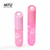 Porte-clés, ensemble de tubes en plastique vides pour gloss à lèvres rose mignon, logo personnalisé, nouveau design pour emballage de cosmétiques, conteneur à rouge à lèvres