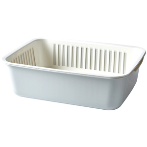 Panier de drainage double couche pour cuisine, bac à légumes 38,7x28,7x11,7cm, en PP de qualité alimentaire, multifonctionnel pour le stockage des fruits - Product Image 3