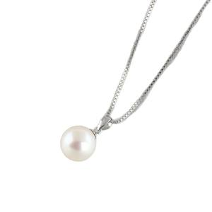 Colgante Minimalista de Oro de 18K con Perla Redonda de Agua Dulce de 9-10mm, Calidad AAAA, en un Collar de Plata - Product Image 5