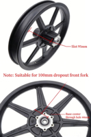 Vélo électrique avec pneus 14x2.125, freins à disque, roues avant à 6 trous, roues en alliage d'aluminium intégrées de 14 pouces pour vélo électrique