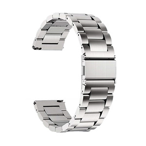 Bracelet de montre en acier inoxydable à trois perles gagnant-gagnant pour <span class=keywords><strong>Samsung</strong></span> Huawei <span class=keywords><strong>Fitbit</strong></span> 20mm 22mm Bracelet de remplacement en métal durable - Product Image 5