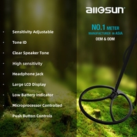 Mesin Detektor Logam Allosun AR6 Gold Detector Pulse Induce dengan Sensitivitas Tinggi, Tahan Air, dan Dual Coil