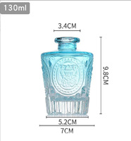 130ml Vintage En Relief Verre Reed Diffuseur Bouteilles Coloré Parfum Diffuseur Conteneurs pour La Décoration Intérieure & Aromathérapie Boîte À Bas quantité minimale de commande