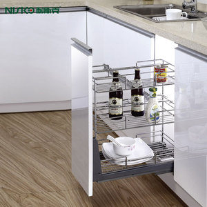 Organizadores de Gabinetes de <span class=keywords><strong>Cocina</strong></span> y Despensa NISKO, Cesta de Alambre <span class=keywords><strong>Extraíble</strong></span> de 2 Niveles - Product Image 2