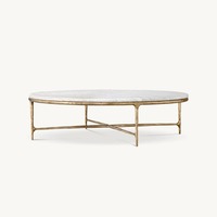 Table basse Wabi Sabi en marbre antique de haute qualité au design moderne, avec cadre métallique martelé à la main, garantie de 3 ans pour la maison