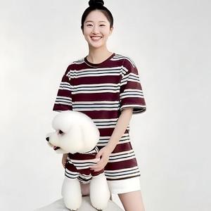 Conjuntos de Ropa para Perros y Dueños, Diseño a Rayas, Serie <span class=keywords><strong>MIU</strong></span>, Ropa Fresca de Verano para Exteriores - Product Image 6