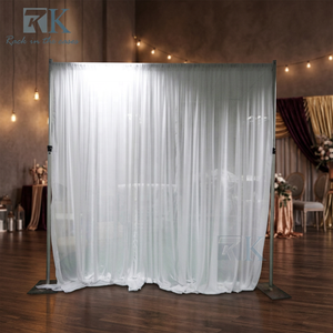 Cortina de gasa blanca para decoración de bodas, kit elegante de tubos para cortinas transparentes - Product Image 2