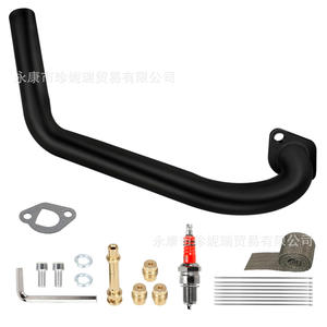 Pot d'échappement de moto Zhen Nirui 78-1 en acier inoxydable noir pour CT200U MB200 BT200X Predator 212cc Go Kart - Product Image 1