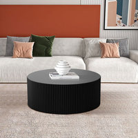 Vente chaude Table basse moderne de grande taille Table centrale ronde noire pour salon intérieur et extérieur