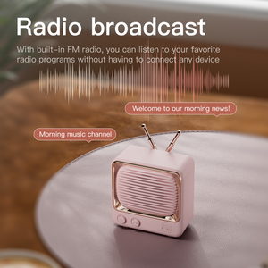 <span class=keywords><strong>Radio</strong></span> FM mignonne et rétro, batterie 400 mAh, lecture TF/MP3, haut-parleur sans fil, petit format, idéal pour un cadeau - Product Image 5