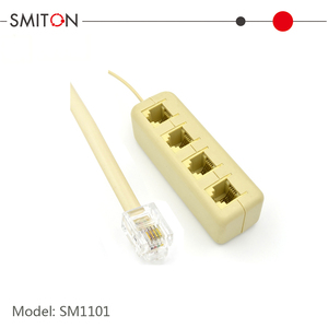 Répartiteur de câble téléphonique RJ11 6P4C à 4 voies, adaptateur séparateur de ligne à prise modulaire, accessoires ivoire - Product Image 6