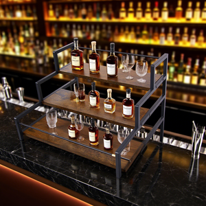 3 Tier khung kim loại Kệ gỗ đa mục đích lưu trữ giá cho nhà bếp phòng khách văn phòng rượu hiển thị - Product Image 3