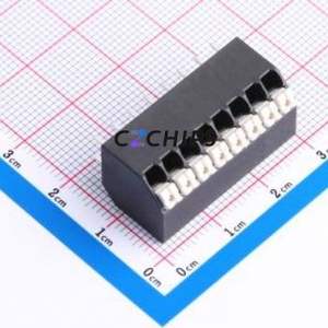 JL212S-35008B01 Spring Terminal Block Through hole Component (THT),P=3.5mm Connector 1x8P 3.5mm Black Through Hole - Product Image 1