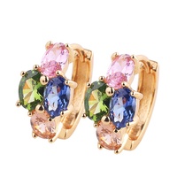 Bijoux Fantaisie de Mode Plaqué Or 18 carats 18k, Bijoux Originaux en Zirconia, Fournitures de Bijoux, Boucles d'Oreilles