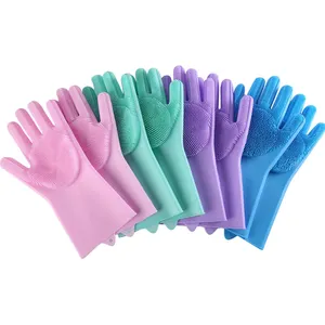 Ensemble de gants de vaisselle de cuisine en silicone magique incassable Gants de nettoyage réutilisables pour la cuisine