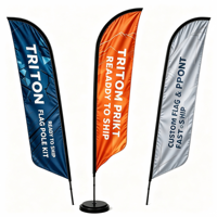 Drapeau de plage personnalisé OEM en gros avec motif sur mesure pour événements extérieurs et support inclus
