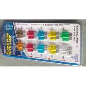 Flake Fuse With Lamp 10 Blade Type <b>Illuminated</b> Fuses Automotive Plug In Car Electrical - Product Image 1