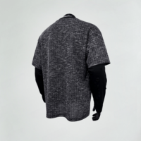 Felpa Pullover Unisex a Doppio Strato con Effetto Strappato, Stile Streetwear Scuri Tonalità, Vestibilità Rilassata, Maniche Lunghe, per Inizio Autunno, Stile Old Money