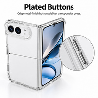 Coque de téléphone C0523 en acrylique transparente de 1,5 mm avec protection intégrale de l'appareil photo et boutons électroplaqués pour iPhone Duo