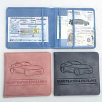 Logo personnalisé Organisateur de documents pour véhicule automobile Fermeture magnétique Couverture de permis de conduire Porte-cartes d'immatriculation et d'assurance automobile