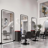 Nouveau miroir de teinture à chaud mural intelligent pour coiffeuse de salon de coiffure miroir de coupe de cheveux