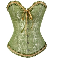 Corset Jacquard Sexy pour Femme Grande Taille, Motif Floral Vintage avec Boucle, Serre-taille Overbust