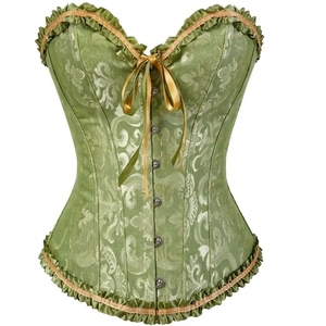 <span class=keywords><strong>Corsetto</strong></span> Sexy da Donna in Jacquard, <span class=keywords><strong>Taglie</strong></span> <span class=keywords><strong>Forti</strong></span>, Stile Vintage Floreale con Fibbia, Modellante per la Vita, Bustier Overbust - Product Image 3