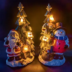 Custom Christmas Ornaments Classic Santa Deliver Gifts And Christmas Snowman Figurine