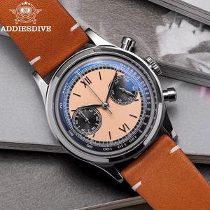 Addiesdive <span class=keywords><strong>2037</strong></span> - Reloj de Cuarzo para Hombre, Diseño Nuevo, Correa de Cuero Genuino, 3 Esferas, Cronógrafo VK46, Resistente al Agua 100 m, Reloj Deportivo - Product Image 2