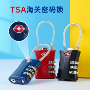 <b>TSA</b> Combination <b>Lock</b> Zinc Alloy 3 Digit Travel Luggage <b>Lock</b> With Steel Wire Rope For Backpacks And Suitcases - Product Image 1