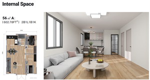 บ้านเคลื่อนที่สำเร็จรูป OEM ทนทานสำหรับครอบครัว บ้านบังกะโล 2 ห้องนอน โมดูลบ้านสวน - Product Image 5