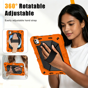 เคสแท็บเล็ตแบบมัลติฟังก์ชั่นพร้อมขาตั้งสำหรับ iPad Pro 11 นิ้ว, เคสกันกระแทกแข็งแรงทนทานพร้อมที่เก็บปากกาในตัวและสายคล้องมือ - Product Image 4