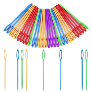 300 Agujas de Tejer de Plástico con Ojo <span class=keywords><strong>Grande</strong></span>, Agujas para Bordar Hilos, Agujas de Aprendizaje para Manualidades de Costura DIY - Product Image 1