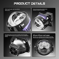 Phare de voiture LED universel VAHID Factory Direct 73W 9500LM avec lentille de projecteur Bi-LED et triple projection directe