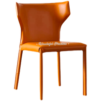 Chaises de salle à manger modernes avec revêtement en cuir PU et pieds en métal, écologiques et durables pour la maison, les restaurants et les hôtels